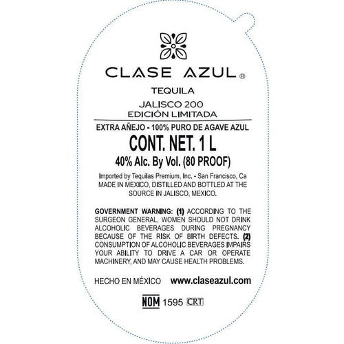 Clase Azul Jalisco 200 Limited Edition Extra Anejo Tequila 1L