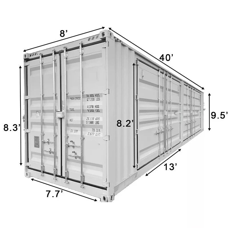 40ft Shipping Container With 4 Side Doors